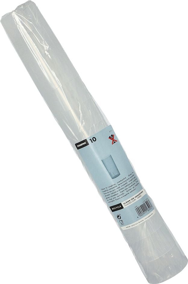 Mehrwegbecher Papstar Longdrinkbecher Starpak 16502, 200 ml, 5,5cm Durchmesser, 2 Füllstriche, PP, transluzent, Pack 10 Stück