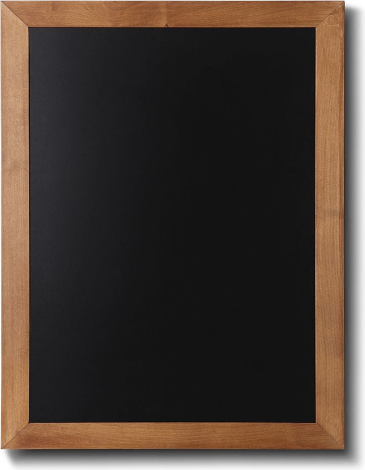 Kreidetafel Showdown Displays Natura 50x60cm, 50x60cm, schwarze Kalktafel, flacher Holzrahmen (40mm), beschreibbar, hellbraun