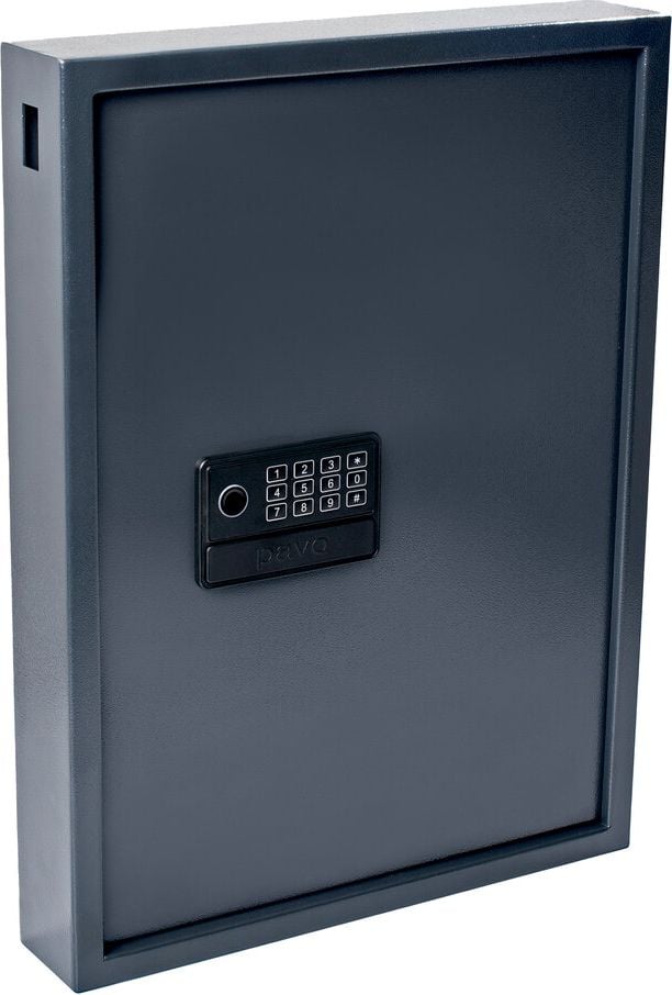 Schlüsselschrank pavo High Security Advanced 8025145, für 50 Schlüssel, Elektronik-Zahlenschloss und Fingerabdruck, Einwurfschlitz, dunkelgrau