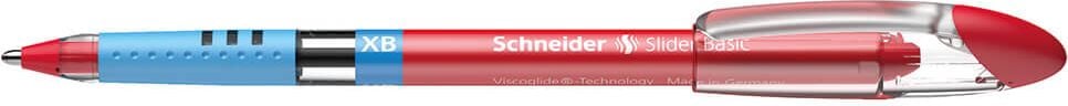 Kugelschreiber Schneider Slider Basic XB 1512, Einweg, Strichbreite XB ca. 0,7mm, Kappe, Schaftfarbe = Schreibfarbe, rot