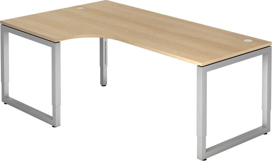Winkelschreibtisch Hammerbacher RS82, 200x120cm (BxT), 65-85cm Höhe, 90 Grad
Winkel, O-Fußgestell eckig, eiche