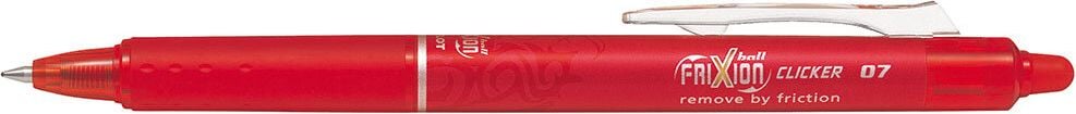 Tintenroller Pilot FriXion Ball Clicker BLRT-FR7 2270, ca. 0,4mm, radierbar, Druckmechanik,
Gehäusefarbe=Schreibfarbe, rot