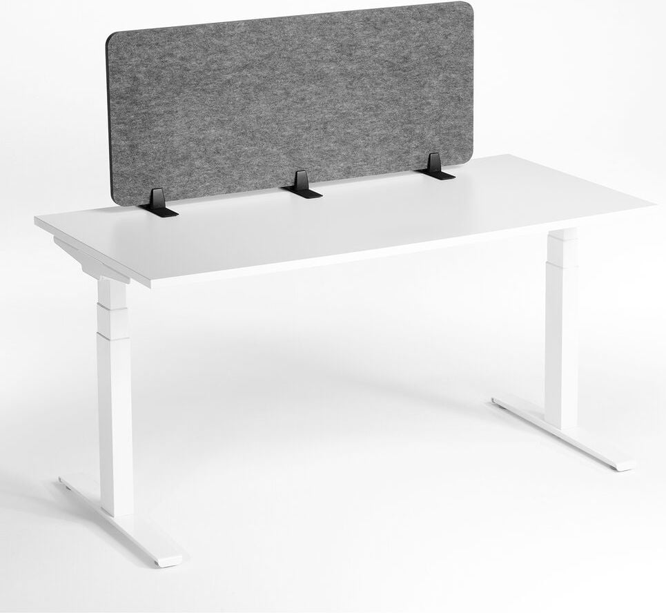 Tischtrennwand Durable EFFECT 120 313458 50x120cm, Klemmhalterung/Standfüße, schallabsorbierend, rahmenlos, doppelseitig nutzbar, faltbar, recyceltes PET-Filz, anthrazit