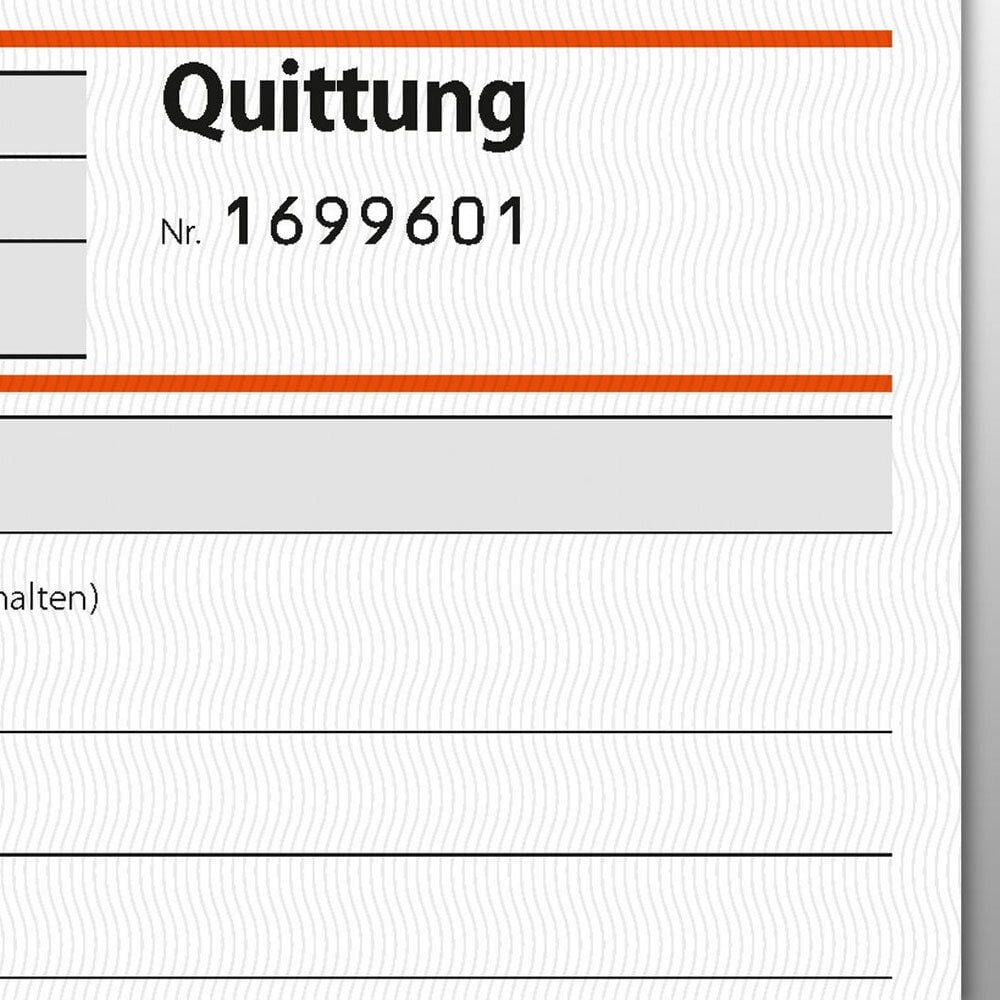 Quittungen Sigel SD121, DIN A6 quer, MwSt-Nachweis, Nummerierung,
selbstdurchschreibend, Block 2x50 Blatt