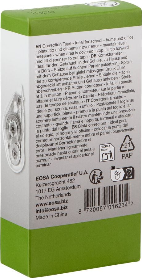Korrekturroller a-series ECO AS1647, 5mm breit/14m lang, nachfüllbar, transparent