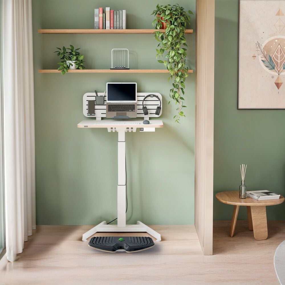 Anti-Ermüdungsboard Leitz Ergo Active Balance Board 6587, 54x6,5x31cm, 14 Grad Neigung, Holz/Schaumstoff, strukturierte Oberfläche, Tragegriff, dunkelgrau, dunkelgrau