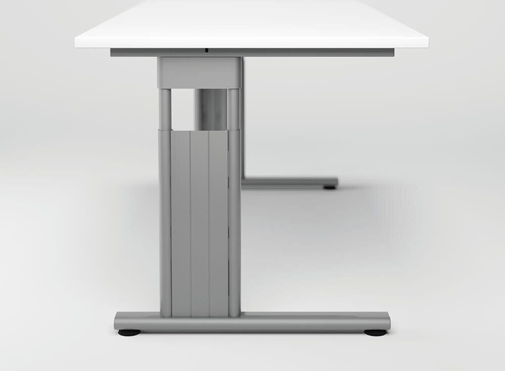 Winkelschreibtisch Geramöbel C Fuß Flex S-617316, 216,6x113cm (BxT), 68-82cm Höhe, 135 Grad
Winkel rechts, C-Fuß silber, hellgrau