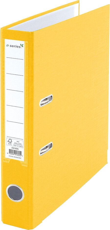 Ordner A4 a-series, 50mm, PP, A4, 5cm Rücken, PP-Folie, gelb