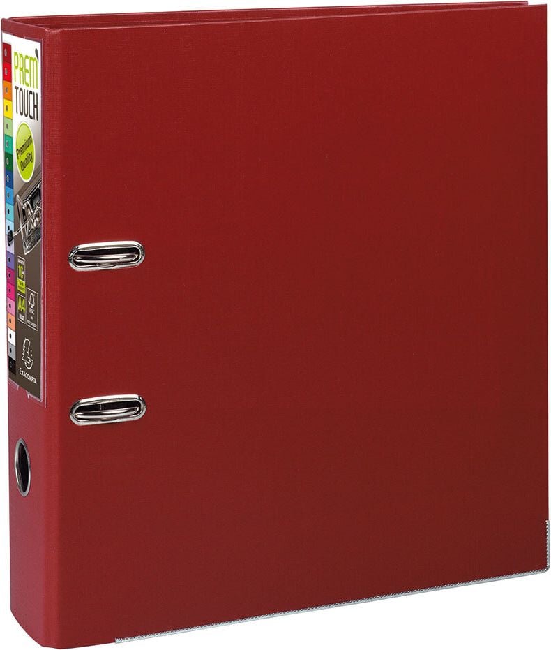 Ordner A4 Exacompta Prem Touch 533E, 80mm, PP, A4 Überbreite, 8cm Rücken, PP-Folie, bordeauxrot