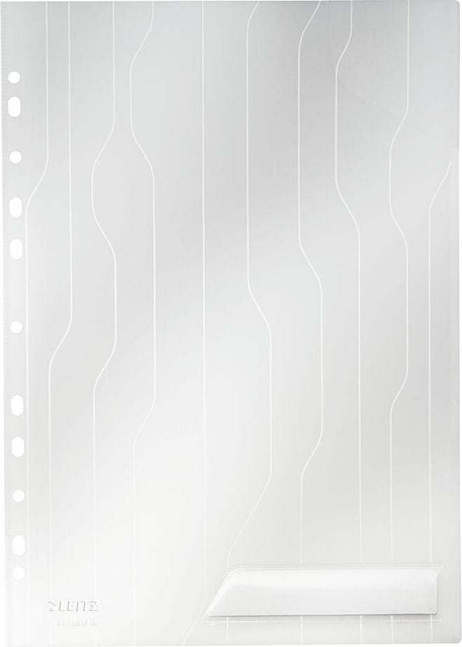 Sichthüllen Leitz CombiFile DIN A4 4726, PP-Folie 200my, genarbt, Lochrand, Lasche,
Pack 5 Stück, transparent