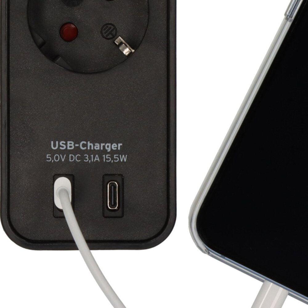 Steckdosenleiste Brennenstuhl Ecolor 4-fach 1153240106, 45 Grad-Anordnung, 1 Schalter,Kabellänge
1,5m, 2 USB-Charger, Winkelstecker, weiß