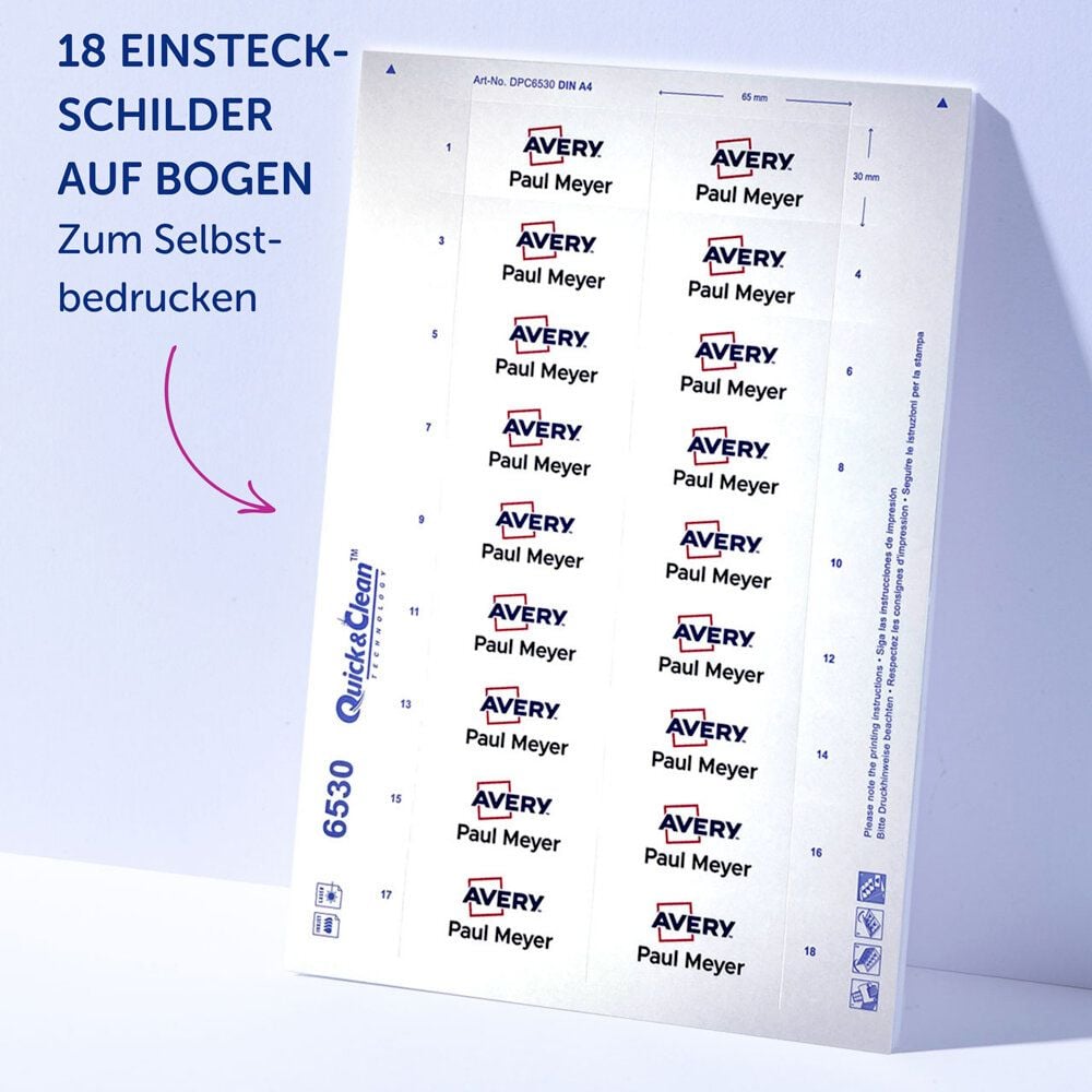 Namensschilder Avery Zweckform POL30MA66-5DR, 70x30mm, verdrehsicher, Doppelmagnet, Edelstahl-Optik, Pack 5 Stück