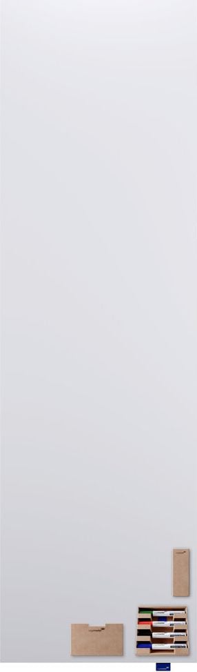 Whiteboard Legamaster WALL-UP 7-106126, 200x60cm, emailliert, trocken abwischbar, rahmenlos, Wandaufhängung im Hochformat, inkl. Zubehör, FSC-zertifiziert