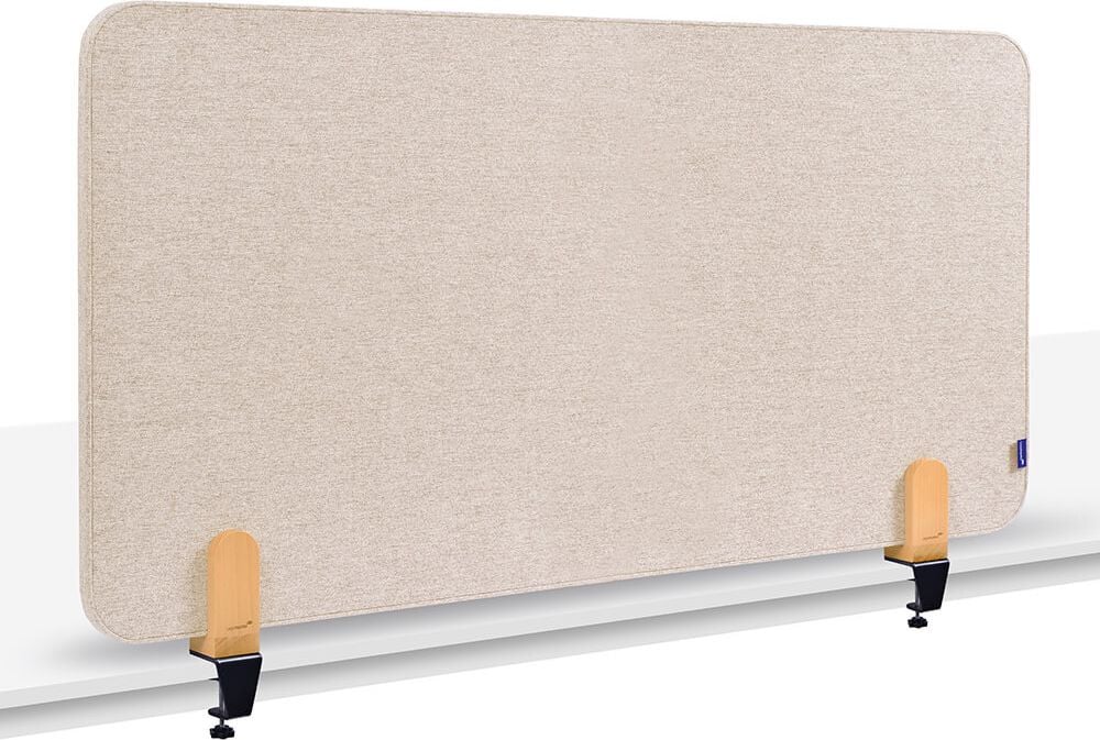 Tischtrennwand Legamaster ELEMENTS Akustik 60x120cm, Klemmhalterung, schallabsorbierendes
Pinboard, rahmenlos, doppelseitig nutzbar,
Montage im Querformat, inkl. 2 Tischklemmen, beige