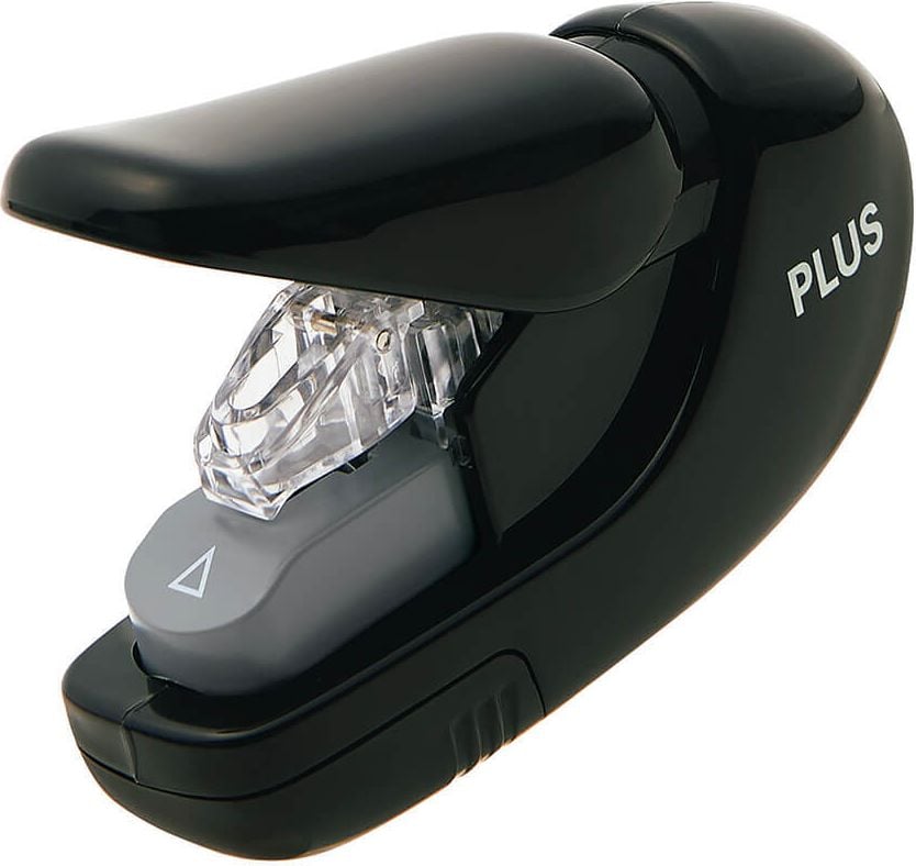 Heftgerät PLUS Japan SL-106AB, bis 5 Blatt, Einlegetiefe: ca. 20mm,
klammerlos, schwarz