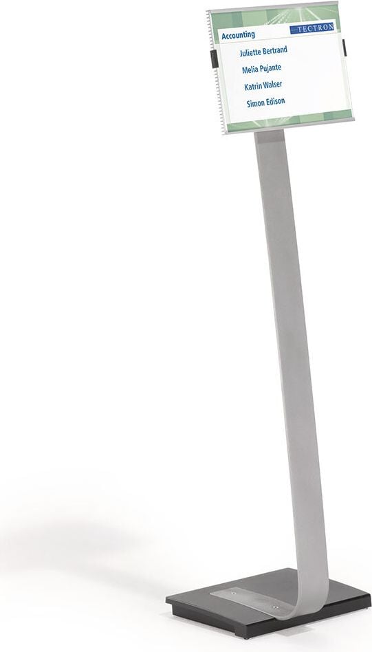 Infoständer Durable INFO SIGN STAND A4 481223, für DIN A4 hoch+quer, INFO SIGN Schild, höhenverstellbar, Gussfuß silber