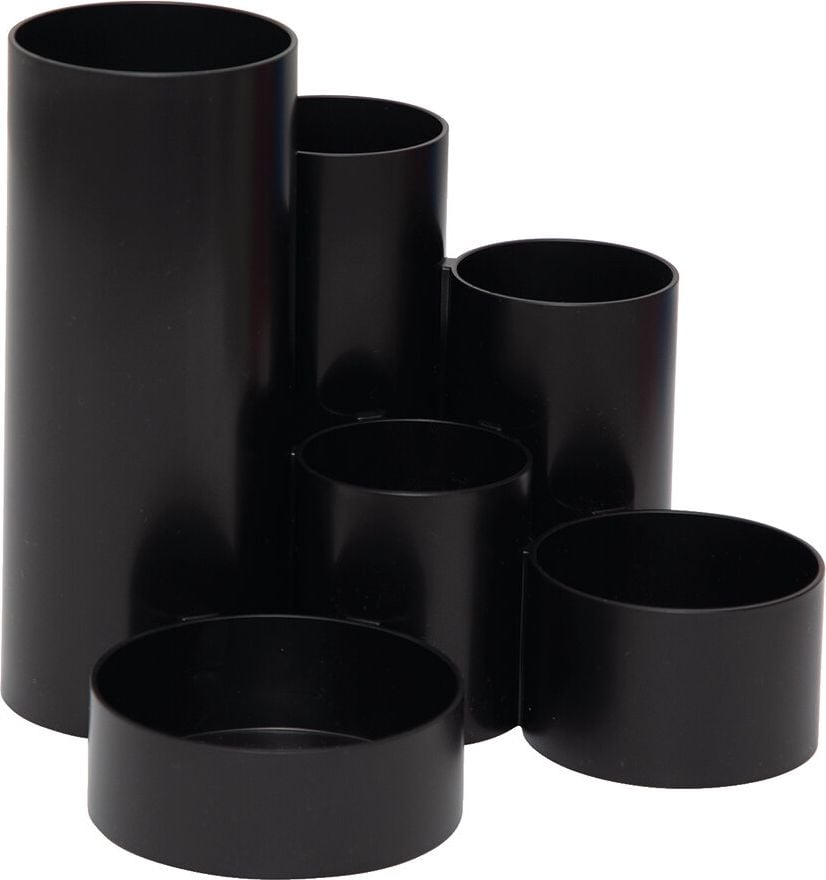 Stifteköcher Maul MAULtubo Recycling 4115602/4115637/4115690, 6 Fächer, 85% PCR-Kunststoff, Blauer Engel, schwarz