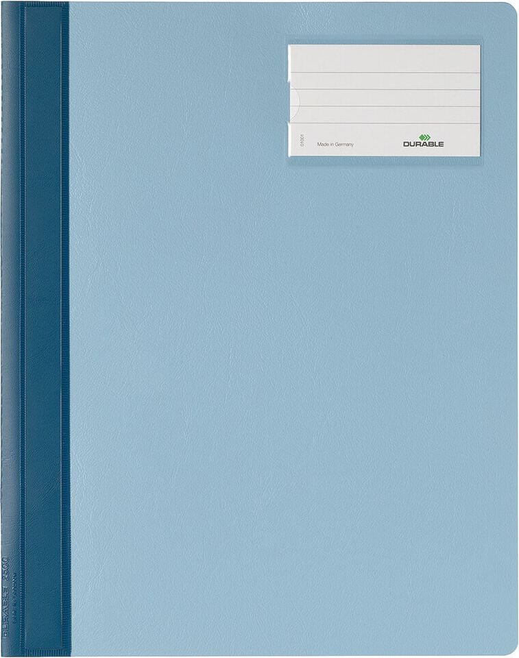 Schnellhefter Durable A4 Überbreite 2500, PVC-Hartfolie, farbiger Vorder- und
Rückdeckel, Innentasche, Pack 25 Stück, gelb
