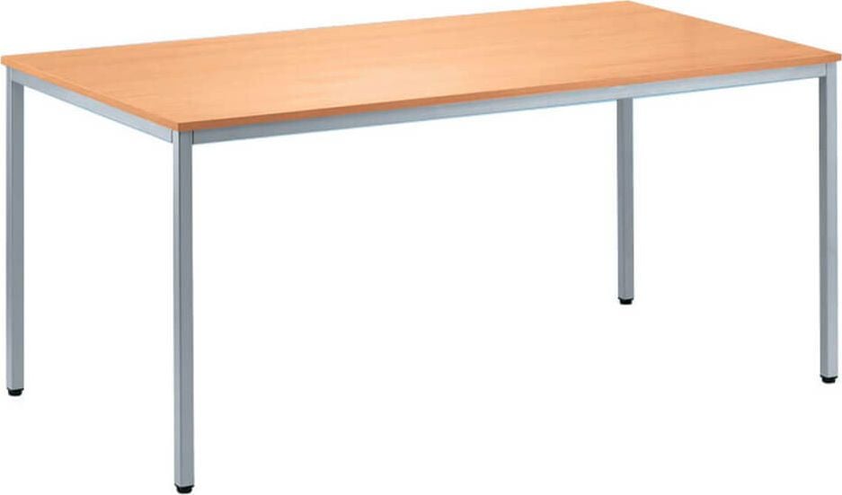 Mehrzwecktische Deskin Line 221485/217266/221497, 160x72x80cm (BxT), rechteckig,
4-Fuß-Stahlrohrgestell alusilber, buche