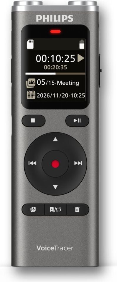 Diktiergerät Philips Digital Voice Tracer DVT-2075, 8GB, bis zu 35 Stunden Aufnahmedauer