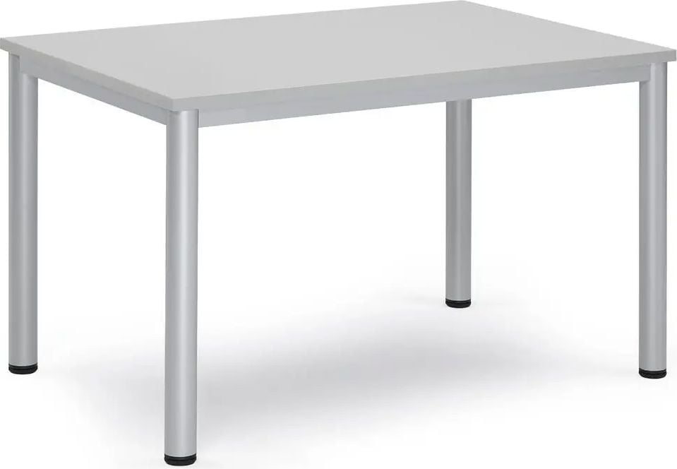 Besprechungstisch Deskin BASE-MODUL Q, 1200 x 800 x 720 mm (BxTxH), Gestell Alusilber RAL 9006, Gewicht 26 kg, grau