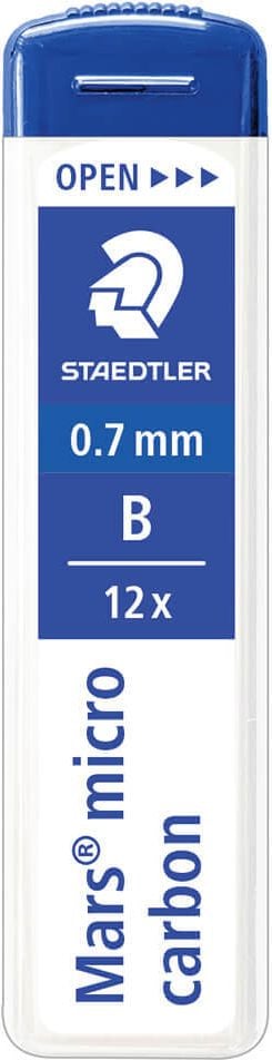 Druckbleistiftminen Staedtler Mars micro carbon 25007, 0,7mm, Dose à 12 Minen!!!, B