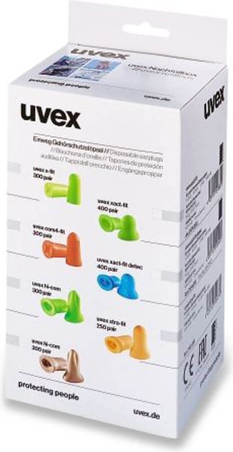 Gehörschutzstöpsel uvex x-fit 2112022, Einwegstöpsel, bis 37dB, Nachfüllpackung
300 Paar für uvex x-fit Dispenser