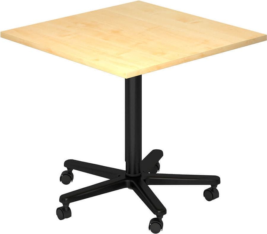 Stehtisch Hammerbacher ST88/x/D, 80x80cm (BxT), 72-114cm Höhe, Fußkreuz
schwarz, ahorn