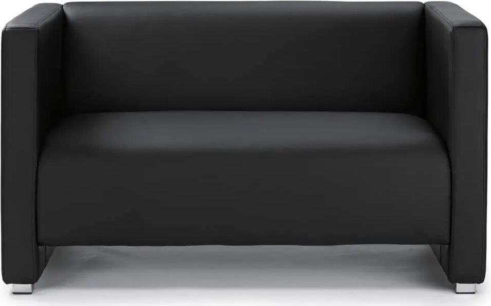 Besuchersofa Deskin ZÜRICH, Armlehnen, Kunstleder, schwarz