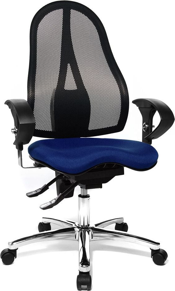 Bürodrehstuhl TOPSTAR Sitness 15 ST19UG, mit Armlehnen , harte Rollen für weiche Böden, blau