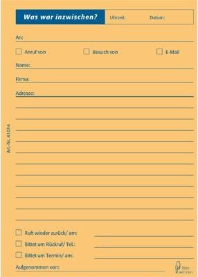 Telefonnotizen Corona, WAS WAR INZWISCHEN/ZU ERLEDIGEN, DIN A6 hoch,
Block 50 Blatt