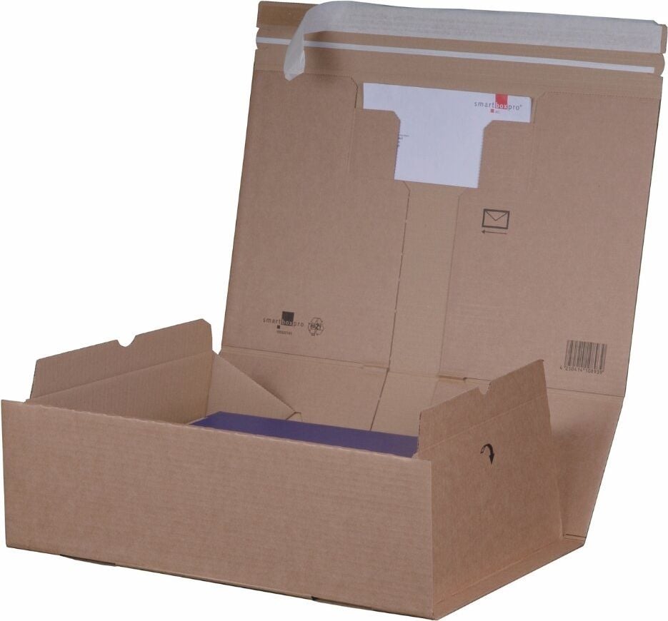 Ordner-Versandbox Smartbox Pro PACK-BOX L 211104420, A4+, Innenmaße: 330x290x120mm (LxBxH), Haftklebung, Wellpappe, braun, Pack 20 Stück
