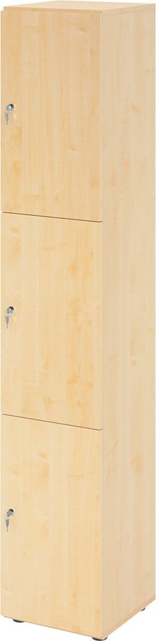 Schließfachschrank Hammerbacher V264L3 DS, 40 x 42 x 215,6 cm (BxTxH), 6 Ordnerhöhen, mit Druckzylinderschloss, 3 Fächer, ahorn