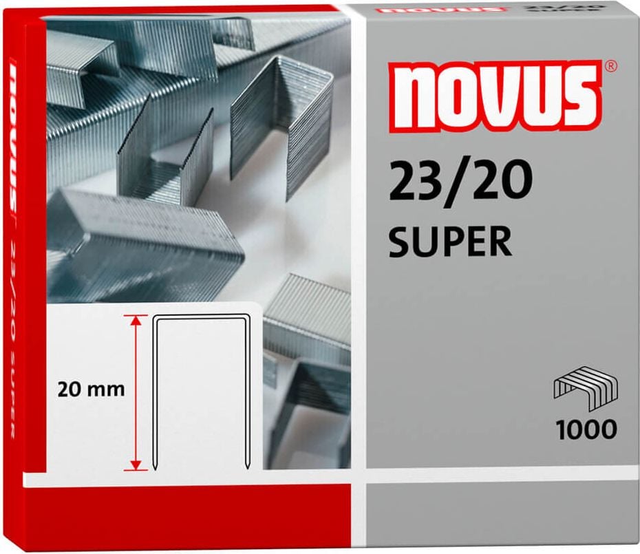 Heftklammern Novus 23/20 Super 042-0240, verzinkt, Pack 1.000 Stück