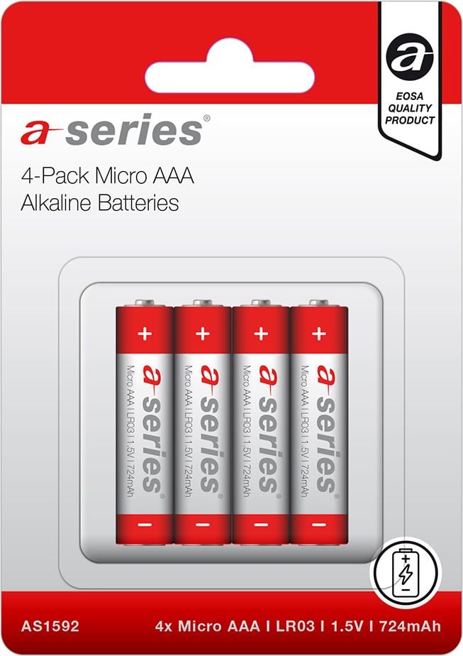 Batterien a-series Premium Micro (AAA) AS1592, 1,5 V, Pack 4 Stück