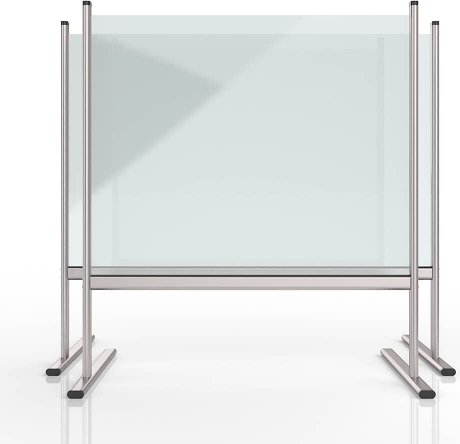 Hygiene-Schutzscheibe Magnetoplan Hygienewand 1102880, 75,7 x 65 cm (B x H), Thekenaufsteller mit
Durchreichhöhe von 20 cm, Plexiglas (Acryl)