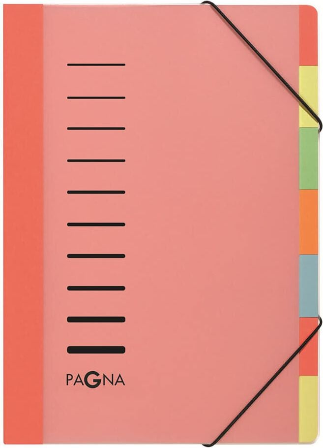 Ordnungsmappen Pagna Deskorganizer Lucy Colours 44043, A4, 7 Fächer, PP, Eckspannergummi, transparent