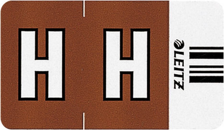 Buchstabensignale Leitz Orgacolor 6617-10, H, braun, auf Rolle, Pack 250 Stück