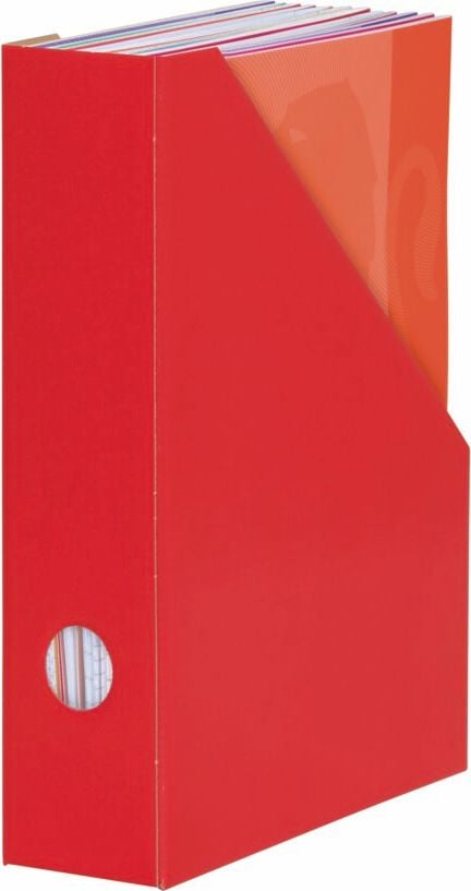 Stehsammler Herlitz Color, A4 hoch, 70mm Rückenbreite, Wellpappe farbig glanzbeschichtet, rot