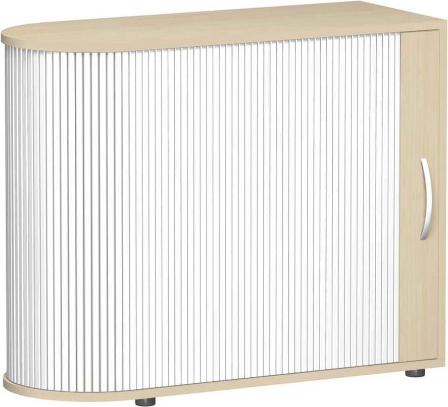 Aktenschrank Geramöbel Flex S-382101, 100x83x40cm (BxHxT), 1 Querrollladen, 1
Fachboden, 2 Ordnerhöhen, Bogengriff, ahorn