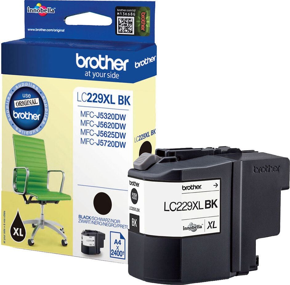 Brother Tintenpatrone LC-229XLBK, schwarz, 2.400 Seiten