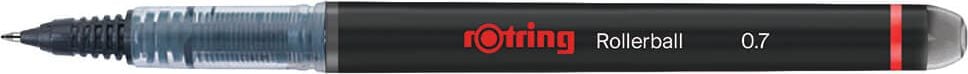 Tintenroller Rotring Rollerball 214610, ca. 0,7mm, Kappe mit Clip, schwarz