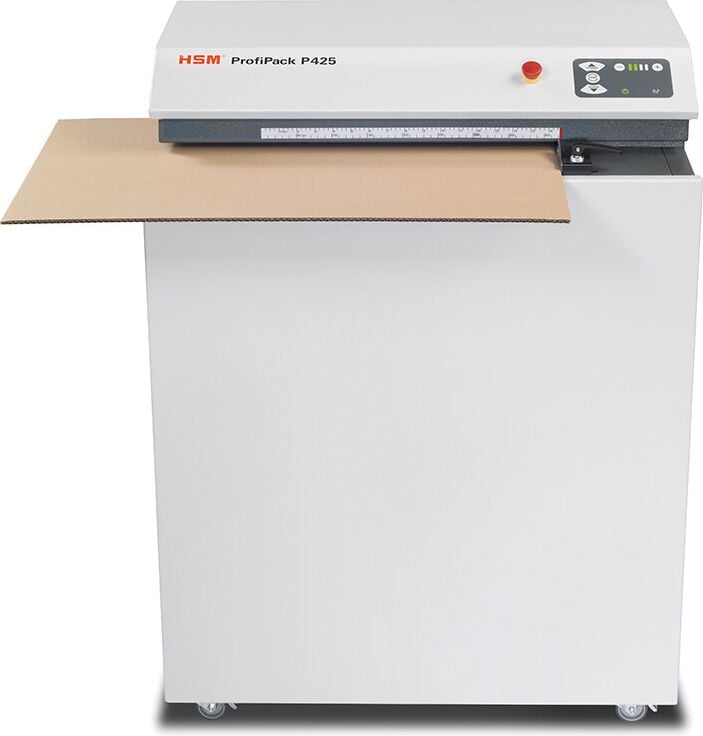Verpackungspolstermaschine HSM ProfiPack P425 1531054, varibales Polstermaterial, 80kg/h, mobil auf Rollen, inkl. Adaptionssatz für Absaugung, 770x611x1040mm