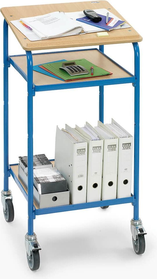 Transportwagen fetra Rollpult 5834, 50x60cm Ladefläche, Schreibfläche, 2 Ablageböden, bis 100kg