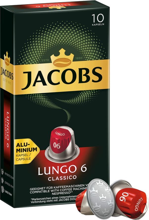 Kaffeekapseln Jacobs Lungo 6 Classico, 10 Kapseln à 52 g, für Jacobs
Kaffeekapselmaschine