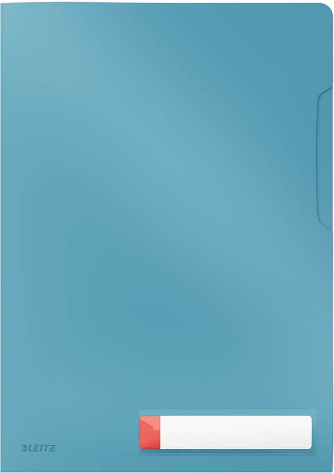 Sichthüllen Leitz Cosy DIN A4 4708, PP-Folie 200my, genarbt, blickdicht,
Beschriftungsschild, Pack 3 Stück, blau