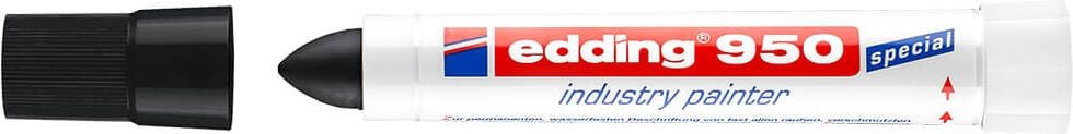 Pastenmarker Edding 950 Industrie Pastenmarker, ca. 10mm, Rundspitze, für besonders schwierige Oberflächen, schwarz