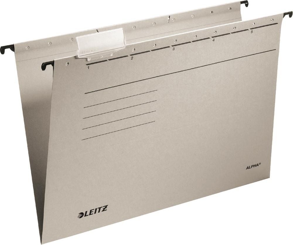 Hängemappe Leitz 1985, seitlich offen, Pendareckarton 275 g/m², grau