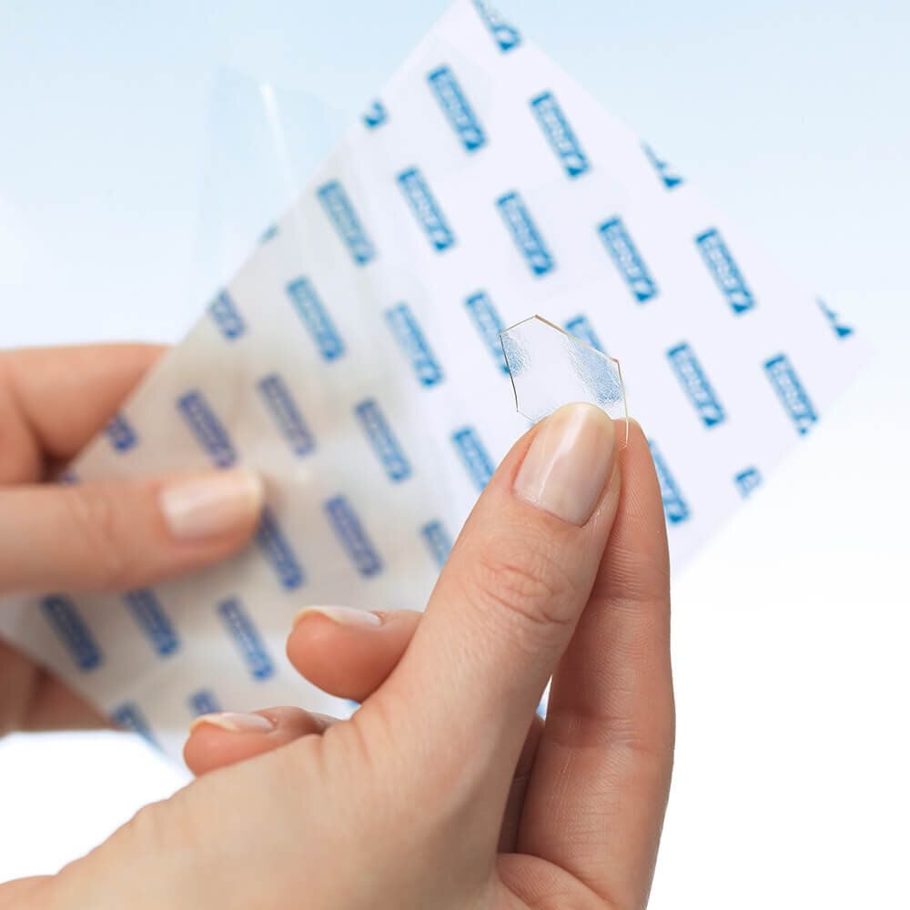 Klebepads Tesa TACK XL 59404-00000-00, 3x3cm, transparent, ablösbar, Pack 36 Stück