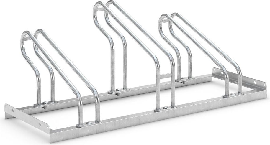 Fahrradständer WSM Bügelparker 2053, verzinkt, selbststehend, 105cm lang, für 3
Fahrräder, bis zu 55mm Reifenbreite,
Reihenverbindung möglich